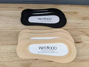 lot 198 image: 6 Pairs Brand New Womens Wisvooo No Show Non-Slip Socks - Size 8.5-10 in Beige & Black