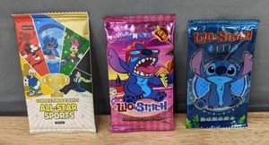 lot 18K image: 3 Brand New Disney Lilo & Stitch and All-Star Sports Sealed Trading Card Packs