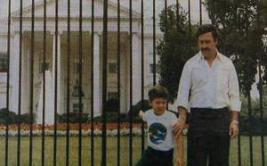 lot 45J image: Brand New 3 x 5 Pablo Escobar White House Flag with Grommets