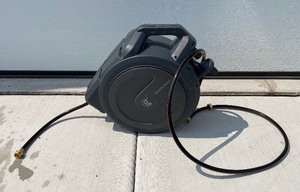 lot 26D image: Giraffe Tools Retractable Garden Hose Reel with Hose
