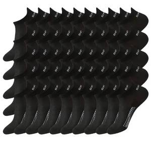 lot 26B image: 50 Brand New Mens Sport Low Cut Black Anti Odor & Sweat Absorption Socks