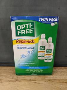lot 656 image: 2 Brand New Opti-Free Replenish Disinfecting Solution 10 fl oz Each