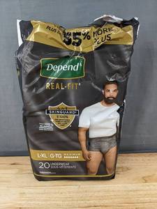 lot 87K image: 20 Brand New Depend Real-Fit Underwear Size LXL