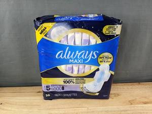 lot 698 image: 36 Brand New Always Maxi Extra Heavy Overnight Pads
