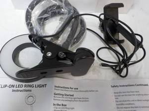 lot 33 image: Clip-On LED Ring Light...