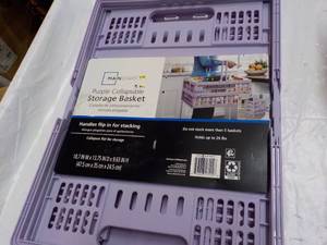 lot 211 image: Purple Collapsible Storage Basket...