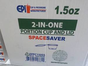 lot 229 image: 2000 pcs 2 in 1 Portion Cup and Lid...