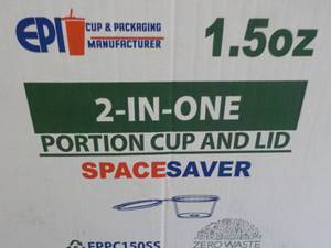 lot 231 image: 2000 pcs 2 in 1 Portion Cup and Lid...