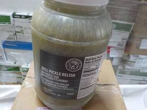lot 252 image: 1 Gallon Jug Dill Pickle Relish...