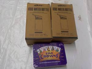 lot 195 image: 2 Yolay Kids Water Bottles and Five...