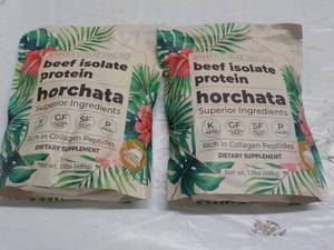 lot 201 image: 2 Beef Isolate Protein Horchata 1.1...
