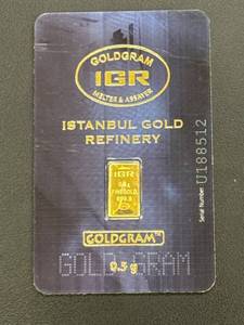 lot 2 image: 0.5 Gram Istanbul Gold Refinery Gold Bar, 999.9 Fine Gold