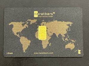 lot 3 image: Karatbars 1-Gram Gold Bar Card, 2016, 999.9 Pure Gold