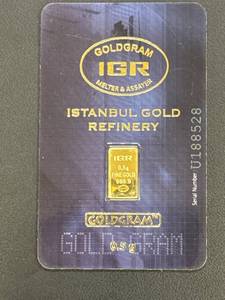 lot 9 image: 0.5 g 999.9 Fine Gold Bar by Istanbul Gold Refinery (IGR)