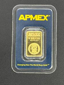 lot 12 image: APMEX 5-Gram .9999 Fine Gold Bar in Sealed Assay Package