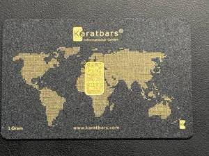 lot 14 image: 1 Gram Karatbars Gold Card with 999.9 Fine Gold, Dated 2016