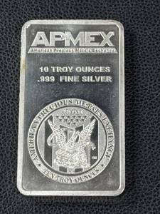 lot 148 image: 10 Troy Ounce .999 Fine Silver APMEX Bar