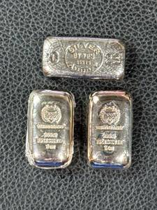 lot 179 image: Three 1 oz Silver Bars .999 Fine, Including 2023 BYPB and Germania Mint