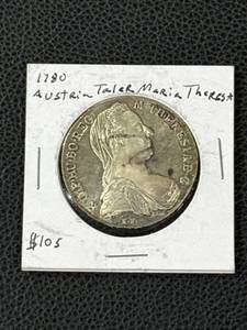 lot 181 image: 1780 Austria Maria Theresa Silver Taler Coin