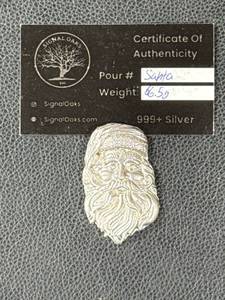 lot 183 image: 66.5 Gram .999 Silver Santa Pour by Signal Oaks