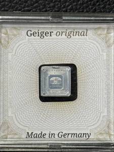lot 133 image: 1 Gram Geiger Edelmetalle Square Silver Bar AG 999 with Certificate