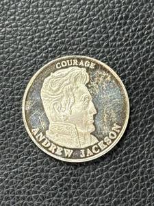 lot 191 image: 1991 Andrew Jackson Liberty Lobby .999 Silver 240 Grains Medallion