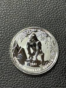 lot 220 image: 2021 Congo Silverback Gorilla 500 Francs Coin