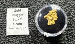 lot 4 image: Gold Nugget Weighing 3.36 Grams from Leadville, Colorado