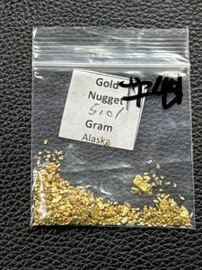 lot 44 image: 5.01 Gram Alaska Gold Nugget in Labeled Plastic Bag