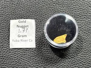 lot 60 image: 1.77 Gram Gold Nugget from Yuba River, California with Protective Case