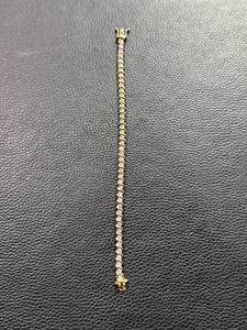lot 77 image: Tennis Bracelet With Accents, Gold Plated Sterling, 14g