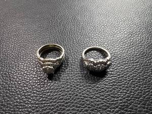 lot 82 image: Pair of White Gold Rings