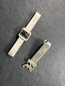 lot 83 image: Sterling Silver Tie Claps from Mexico with Black Onyx Detail, 925, 19.9g