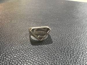lot 84 image: Sterling Silver Superman Logo Ring with Shield Design, 925, 13.36g
