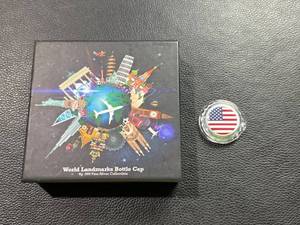 lot 103 image: World Landmarks Bottle Cap Silver Coin Featuring USA, 2021, 8g, 999 Fine Silver