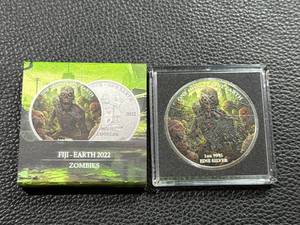 lot 107 image: 2022 Fiji 1oz Silver Zombie Coin