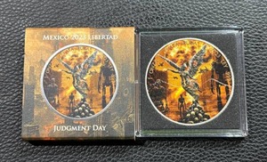 lot 110 image: 2023 Mexican Silver 1oz Coin Judgment Day Edition in Display Case