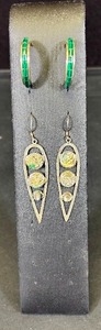 lot 72 image: Set of Two Pairs of Nature-Inspired Sterling Earrings
