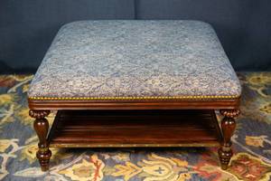 Upholstered Coffee Table / Ottoman with Decorative Legs