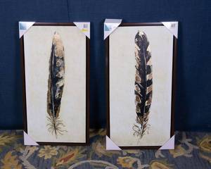lot 23 image: Set of Two Feather Art Prints