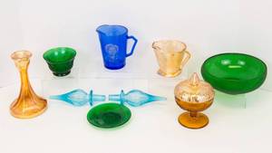 lot 64 image: Variety of Colored Glassware