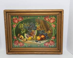 lot 87 image: Vintage Framed Art Print  Give Us This Day Our Daily Bread