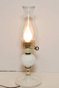 lot 91 image: Vintage Style Electric Oil Lamp  17.5 Tall