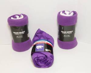 lot 97 image: Kansas State University Wildcats Team Spirit Fleece Throws  Set of 3, New