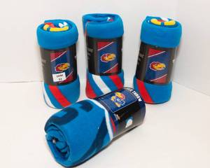 lot 118 image: University of Kansas Jayhawks Team Spirit Fleece Throws  Set of 4, New
