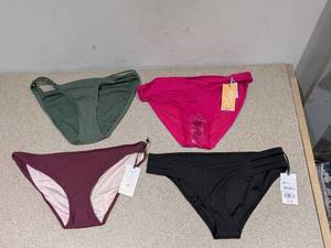 lot 56 image: (4) NEW ASSORTED WOMENS SWIMWEAR BOTTOMS (SMALL)