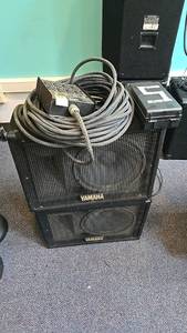 lot 24 image: Yamaha S12ME PA Speaker System with Rapco Snake Box, 300W, 8-Channel