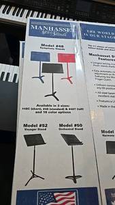 lot 27 image: (4) Manhasset Music Stands, Model #48, #50, #52, Made in USA