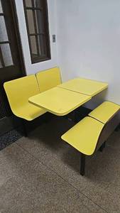 lot 101 image: Yellow 4-Seater Dining Booth Set