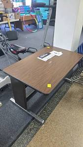 lot 119 image: Office Desk with Wood Laminate Top and Metal Frame, 48 x 24